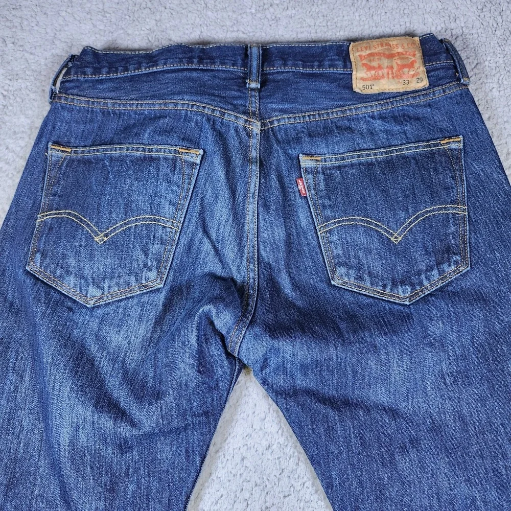 Levis 501 Jeans Mens 33x39 Blue Straight Leg Regular Fit‎ Medium Wash